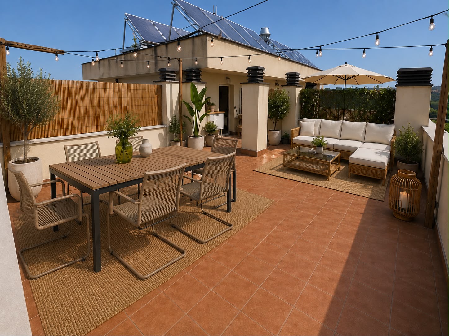 Terraza mediterránea después de la transformación