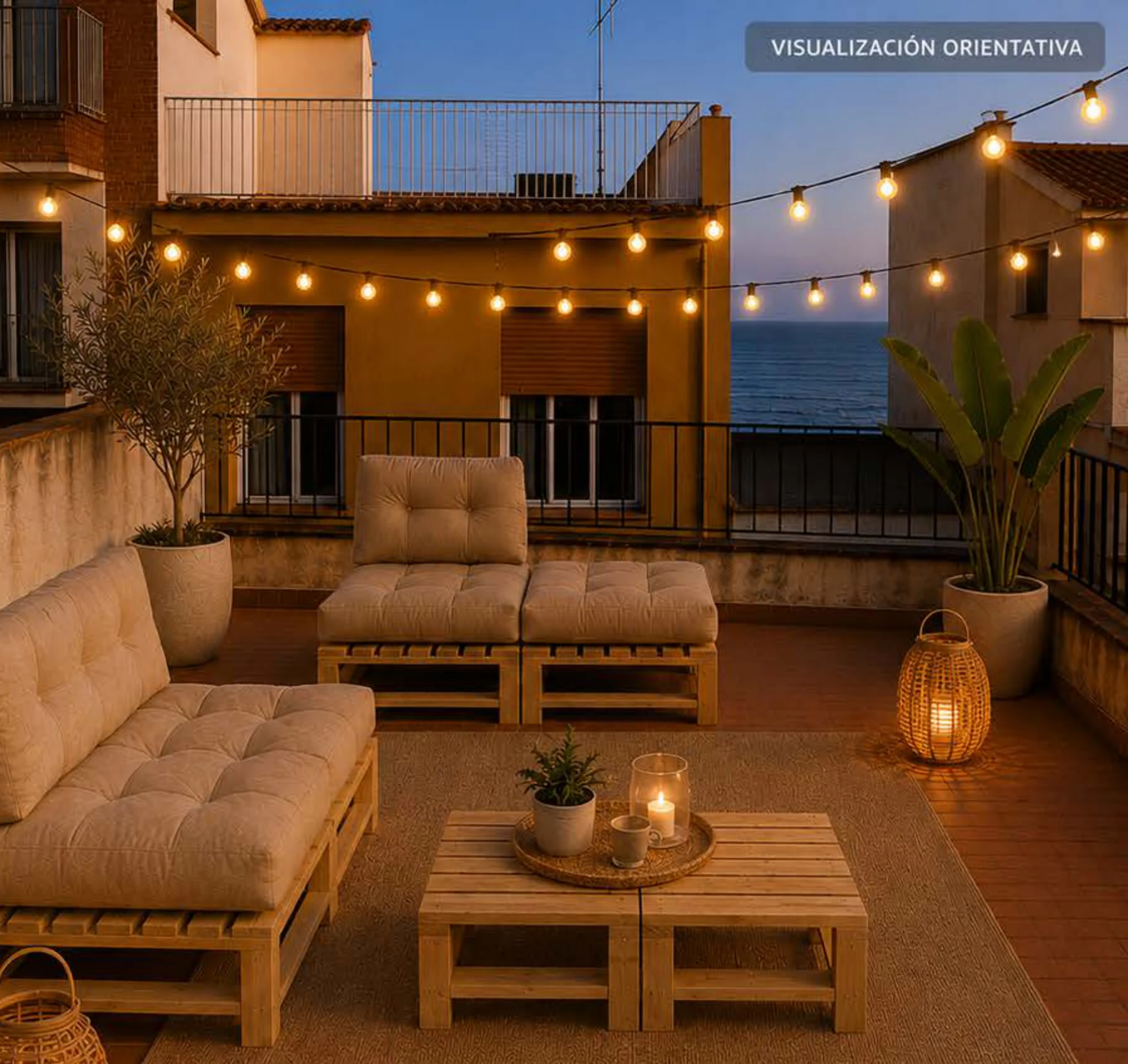 Terraza nórdica después de la transformación